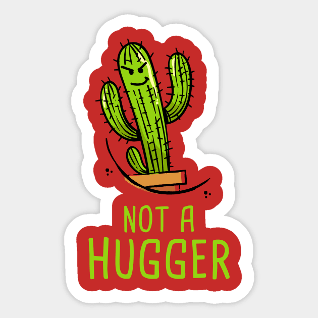 Not a Hugger Cactus Men Women Smiley Sticker by WildZeal